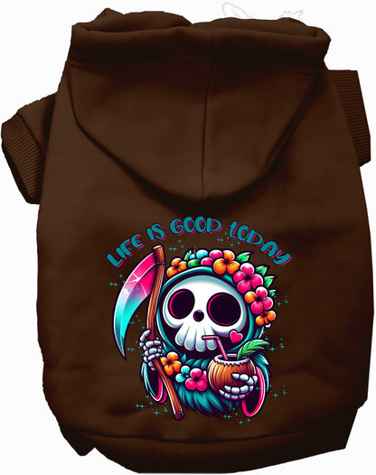 Brown tropical Grim Reaper pet hoodie