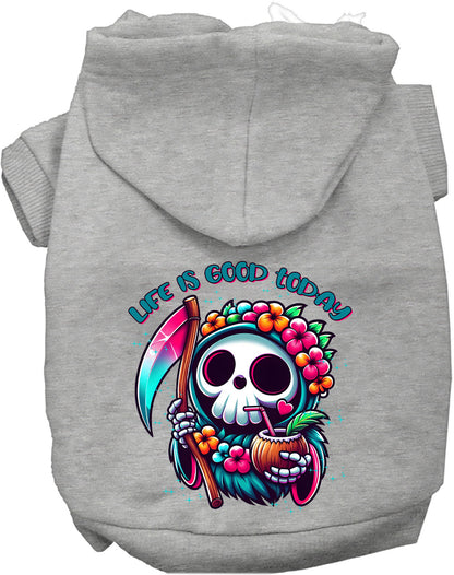 Gray tropical Grim Reaper pet hoodie