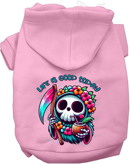 Light pink tropical Grim Reaper pet hoodie