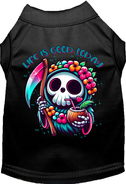 Black tropical Grim Reaper pet shirt