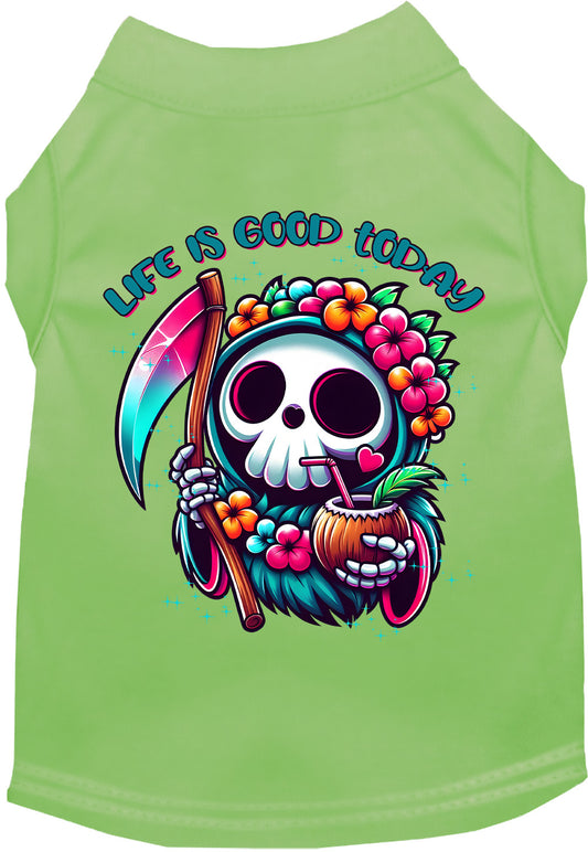 Green tropical Grim Reaper pet shirt