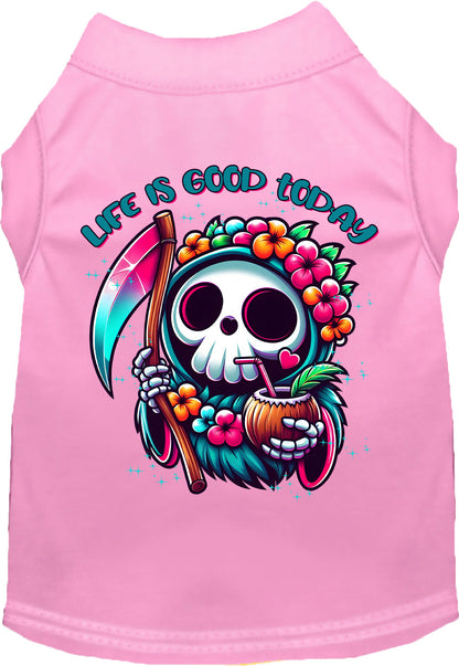 Light pink tropical Grim Reaper pet shirt