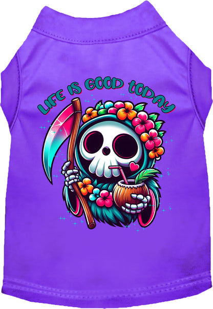 Purple tropical Grim Reaper pet shirt