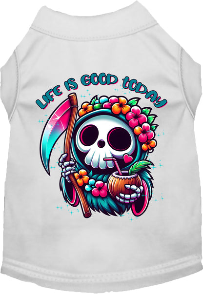 White tropical Grim Reaper pet shirt