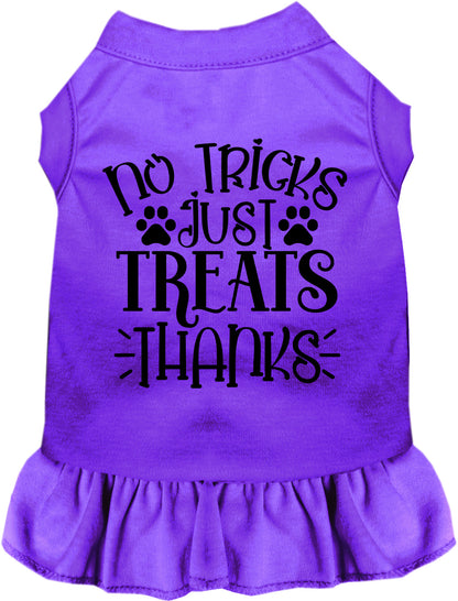 Purple No Tricks Just Treats pet dress