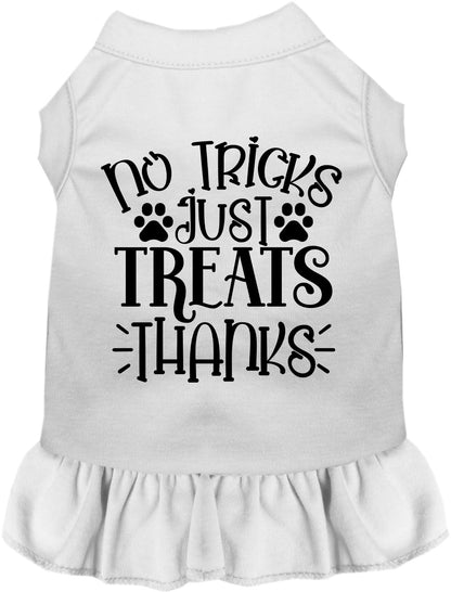 White No Tricks Just Treats pet dress