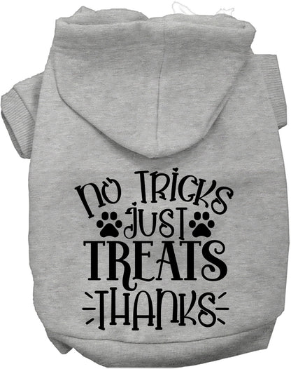 Gray No Tricks Just Treats pet hoodie