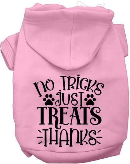 Light pink No Tricks Just Treats pet hoodie