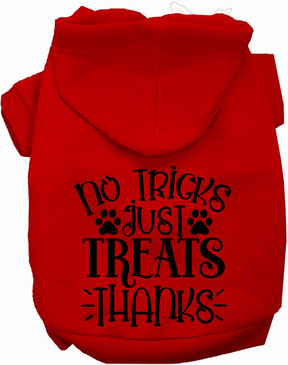 Red No Tricks Just Treats pet hoodie