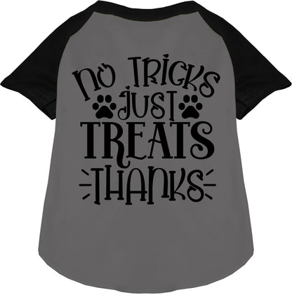 Black No Tricks Just Treats Pet Raglan Shirt