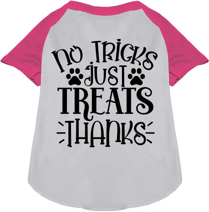 Pink No Tricks Just Treats Pet Raglan Shirt