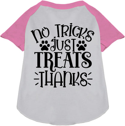 Light Pink No Tricks Just Treats Pet Raglan Shirt