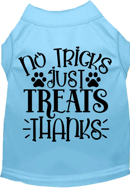 Light blue No Tricks Just Treats pet shirt