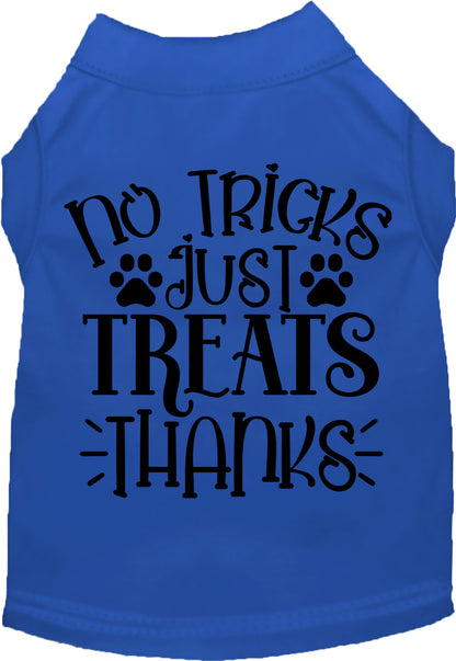 Dark blue No Tricks Just Treats pet shirt