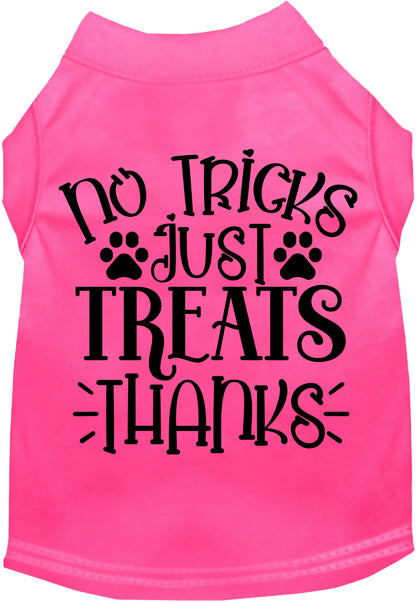 Pink No Tricks Just Treats pet shirt