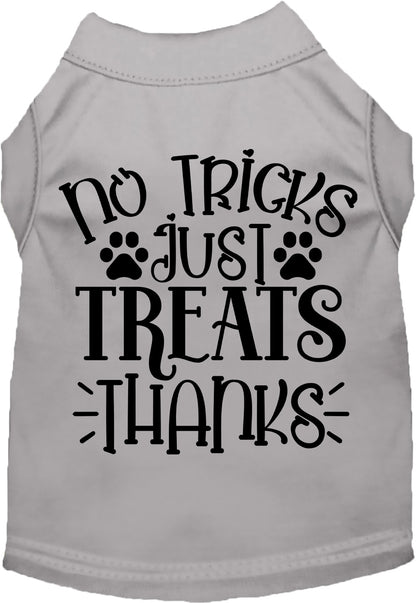 Gray No Tricks Just Treats pet shirt