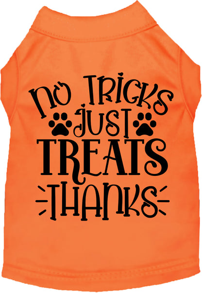 Orange No Tricks Just Treats pet shirt