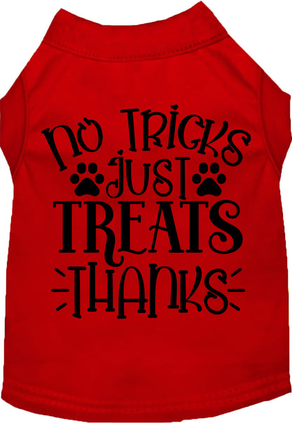 Red No Tricks Just Treats pet shirt