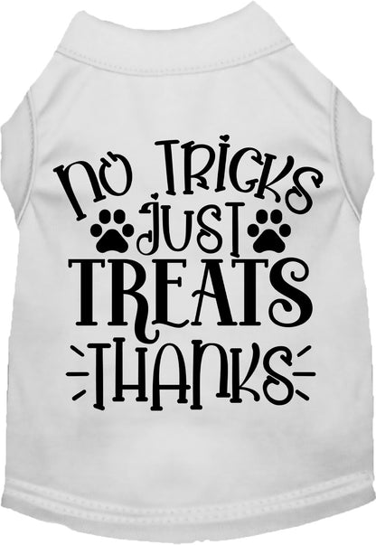 White No Tricks Just Treats pet shirt