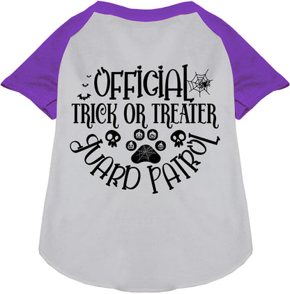 Purple Trick or Treater Guard Patrol Pet Raglan Shirt