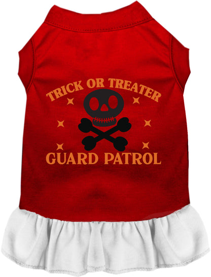 Red and white Trick or Treater Guard Patrol pet dress