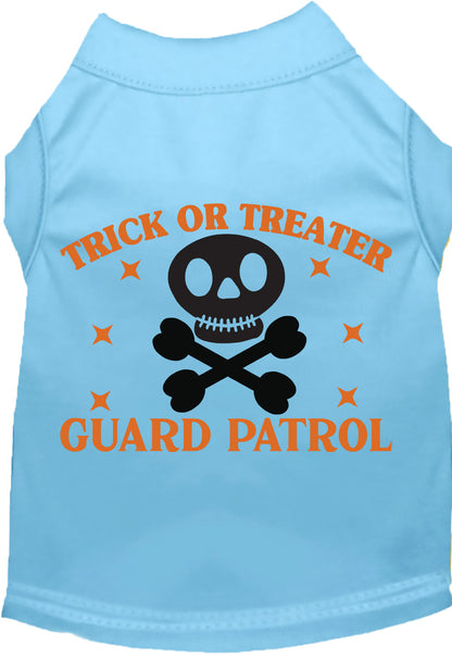 Light blue Trick or Treater Guard Patrol pet shirt