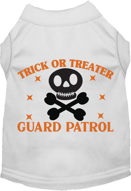 White Trick or Treater Guard Patrol pet shirt