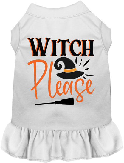 White Witch Please pet dress with ruffled skirt