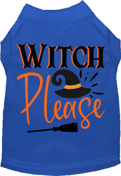 Blue Witch Please pet shirt with Halloween design