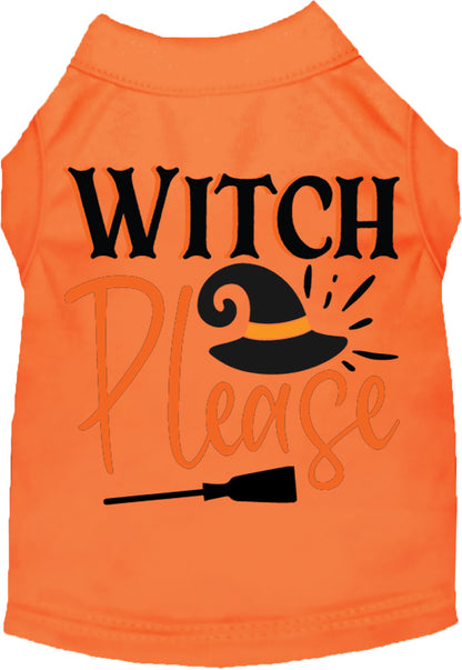 Orange Witch Please pet shirt with Halloween design