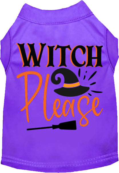 Purple Witch Please pet shirt with Halloween design