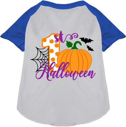 Blue My First Halloween Pet Raglan Shirt