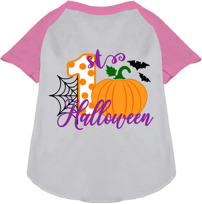 Light pink My First Halloween Pet Raglan Shirt