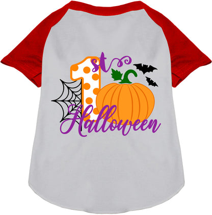 Red My First Halloween Pet Raglan Shirt