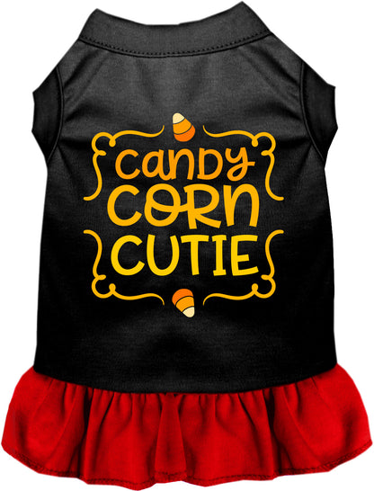 Black Candy Corn Cutie pet dress with red skirt