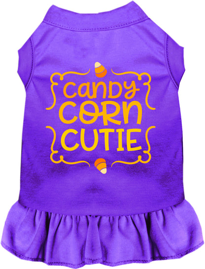 Purple Candy Corn Cutie pet dress with matching skirt