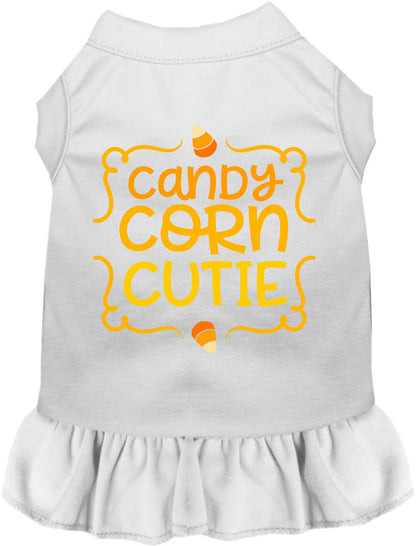 White Candy Corn Cutie pet dress with matching skirt