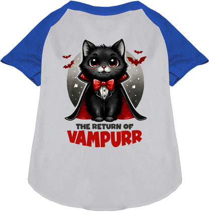 Vampurr Pet Raglan Shirt in blue and gray