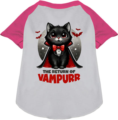 Vampurr Pet Raglan Shirt in pink and gray