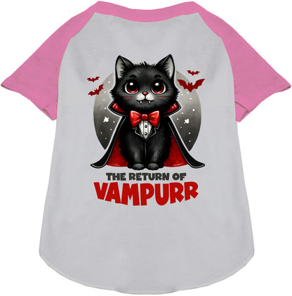 Vampurr Pet Raglan Shirt in pink and gray