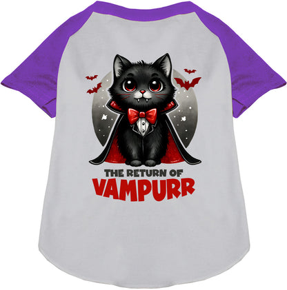 Vampurr Pet Raglan Shirt in purple and gray