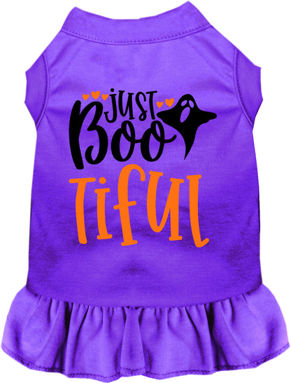 Purple Just Bootiful pet dress with ghost design