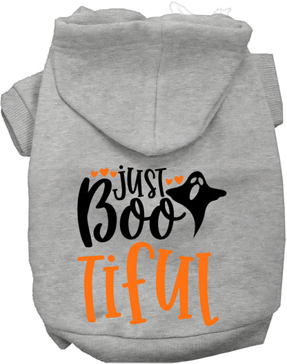 Gray Just Bootiful Pet Hoodie with ghost design