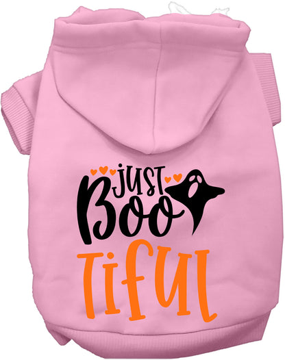 Light pink Just Bootiful Pet Hoodie with ghost design