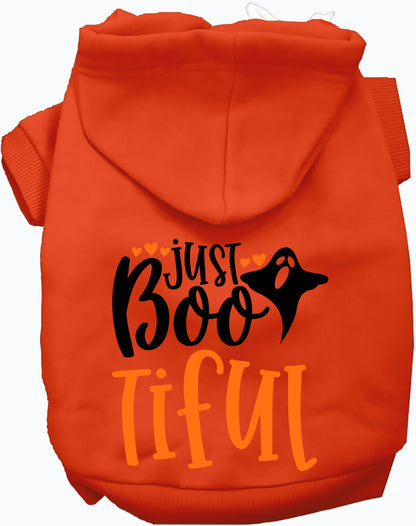 Orange Just Bootiful Pet Hoodie with ghost design