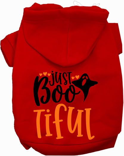 Red Just Bootiful Pet Hoodie with ghost design