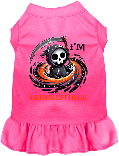 Hot pink Irresistible Death Pet Dress with Grim Reaper design