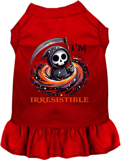 Red Irresistible Death Pet Dress with Grim Reaper design