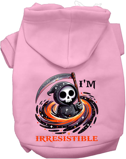 Pink Irresistible Death Pet Hoodie with Grim Reaper design