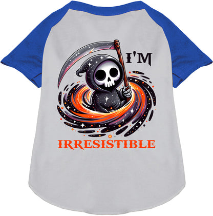 Blue sleeve death pet raglan shirt